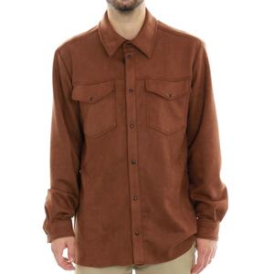 CAMICIA SCAMOSCIATA BERNA MARRONE